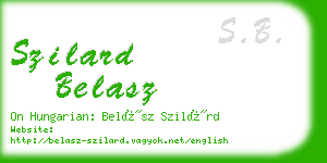 szilard belasz business card